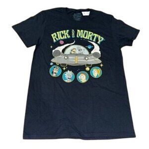 Rick and Morty Short Sleeve Crewneck Tee Shirt Black Small Men's Cartoon Network